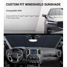 Pigenius Windshield Sunshade for Ford F-250/F-350/F-450/F-550/F-600 Super Duty 2023-2026 Front Window Sun Shade - Safeguard
