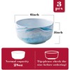 Yundu 28 Ounce Blue Marble Porcelain Bowls Ice Cream, Dessert,