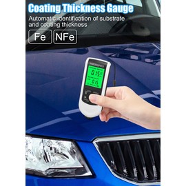 New Digital Coating Thickness Gauge, Ultra high Precision Probe, Paint Mil Thickness Meter for Automotive Paint Thickness Measurement, Measuring Range: 0 to 2000UM(White)