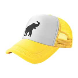 YNHXYFT Elephant Hat Animal Mesh Cap for Men Women, Animal Adjustable Trucker Hat Baseball Cap Yellow