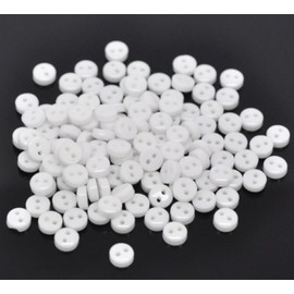 200 x Plain White Round 2 Hole 6mm Sewing Buttons. for Cardmaking, Scrapbooking, Clothes Knitting