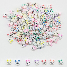 265PCS Polymer Clay Beads for Jewelry Making，Cute Rabbit Beads, for Jewelry Making Bracelets Bulk，Bracelets Making DIY Necklace Accessories Gifts，Necklace Craft Decoration,Charms for Crafts