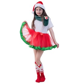 KalcyKizz Girls Christmas Costume Dress One Size (5-10Y)