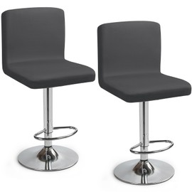 Barhocker-Schonbezüge 2 Stück Barhocker Stuhlbezüge Stretch-Stuhlbezug mit Rückenlehne Barhockerbezüge Waschbarer Esszimmerstuhlbezüge Hohe Barhocker Stuhlhussen für Bar Counter (Dunkelgrau, 2 Stück)