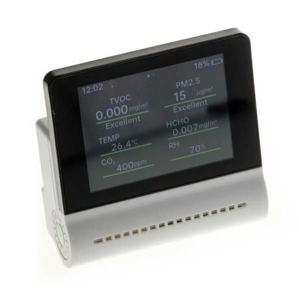 KALEA-INFORMATIQUE Air Quality Tester: Organic Compounds TVOC, Microparticles PM2.5, CO2,