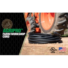 Southwire AGRIPRO 10/3 Extra Heavy Duty Extension Cord, 50ft, Farm/Workshop Cord, SJTOW, Black, 64817801