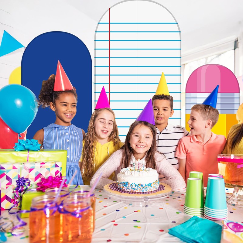 RimCereal Set of 3 Back to School Arch Backdrop Covers,