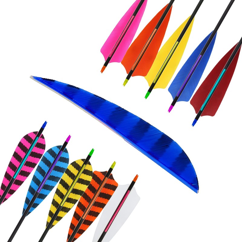 MECCANIXITY Arrow Vanes Arrow Fletching 4" Water Drop Shape Turkey