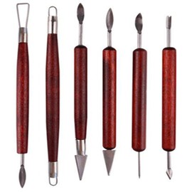 TAODAN 6PCS 20x6x2cm Ceramic and Clay Sculpture Tools Double Sided Wooden Clay Tool Pottery Pottery Tool Suitable for Trimming and Clay Potteries