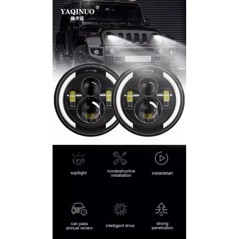 uspart- 2x Fit Freightliner FL112 Truck 7" Round Projector LED