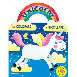 Unicorni da colorare e attaccare. Blu. Con adesivi. Ediz. a colori