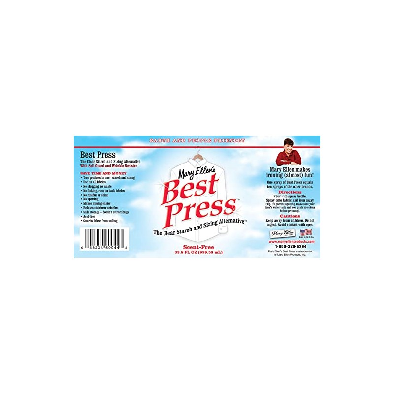 Mary Ellen's Best Press Refills 33.8 Ounces-Scent Free