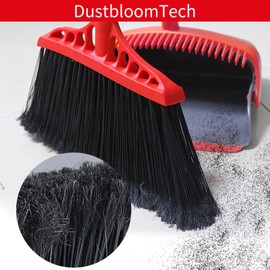 Tiumso Dust Pan and Brush Set, Small Broom and Dustpan Set, Small Dustpan and Brush Sets Pack of 2, Mini Brooms and Dustpans Combo with Comfort Grip for Cleaning Home Kitchen Rv - Red and Grey