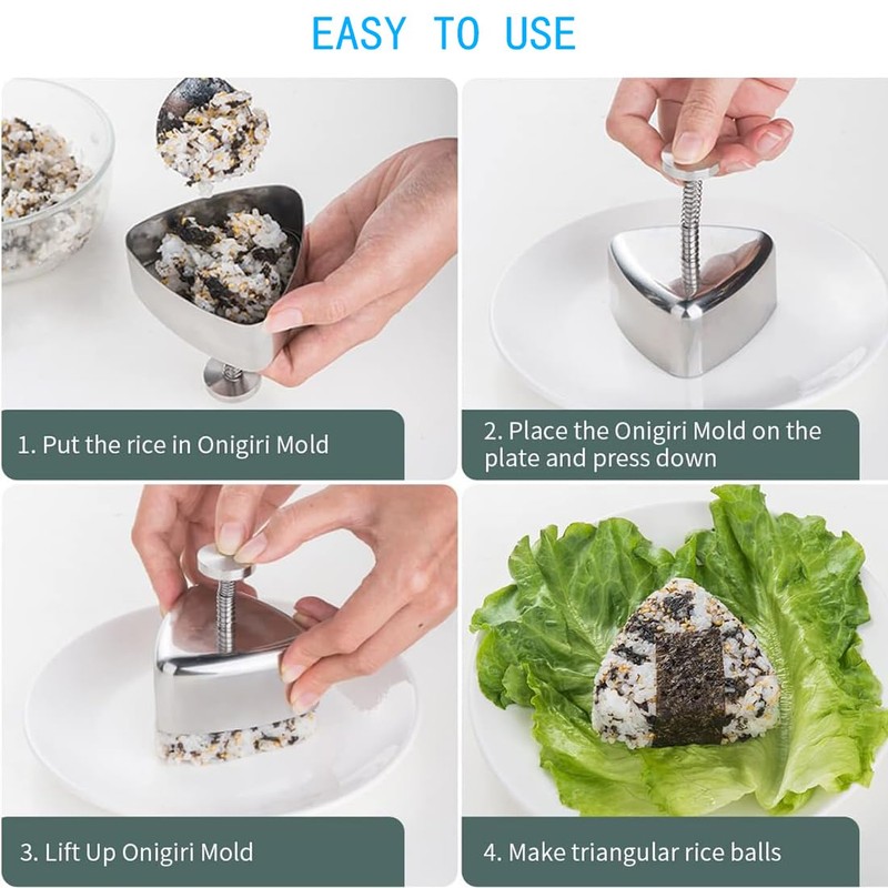 AngelReally Onigiri Mold, Triangle Sushi Mold Press Rice Ball Maker