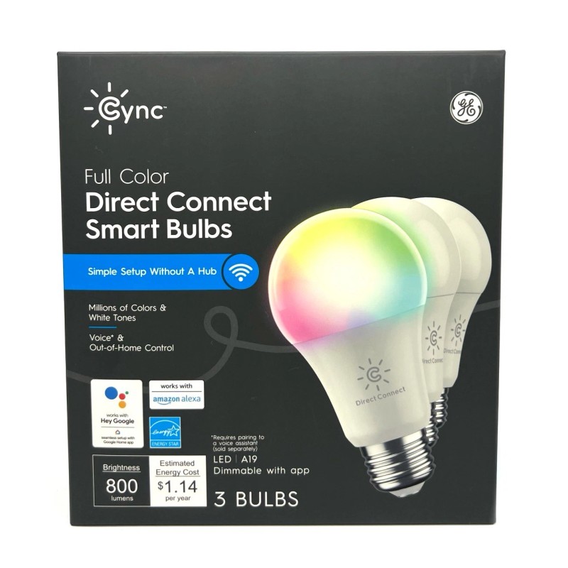GE (3 bulbs)GE Lighting CYNC Smart LED Light Bulbs, Color