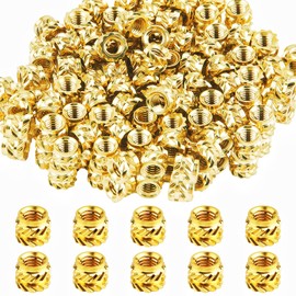 100 PCS M3 Threaded Insert M3 x 4mm x 5mm Heat Set Inserts, 3D Printing Brass Nuts Threaded Inserts Nuts for Plastic, Female Thread Knurled Heat Embedment Nut for Loptop Automotive Plastic Shell