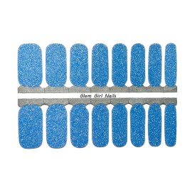 Glam Girl Nails Sky Blue Sparkle Nail polish strips / Nail Wraps / Nail Stickers
