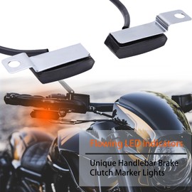 JMTBNO 2x Motorcycle LED Indicator, Sequential Amber Light Mini Indicator for Motorcycle Handlebar Attachment E Approved Universal 12 V for Street Bike Cruiser Chopper Cafe Racer Scooter Quad Enduro