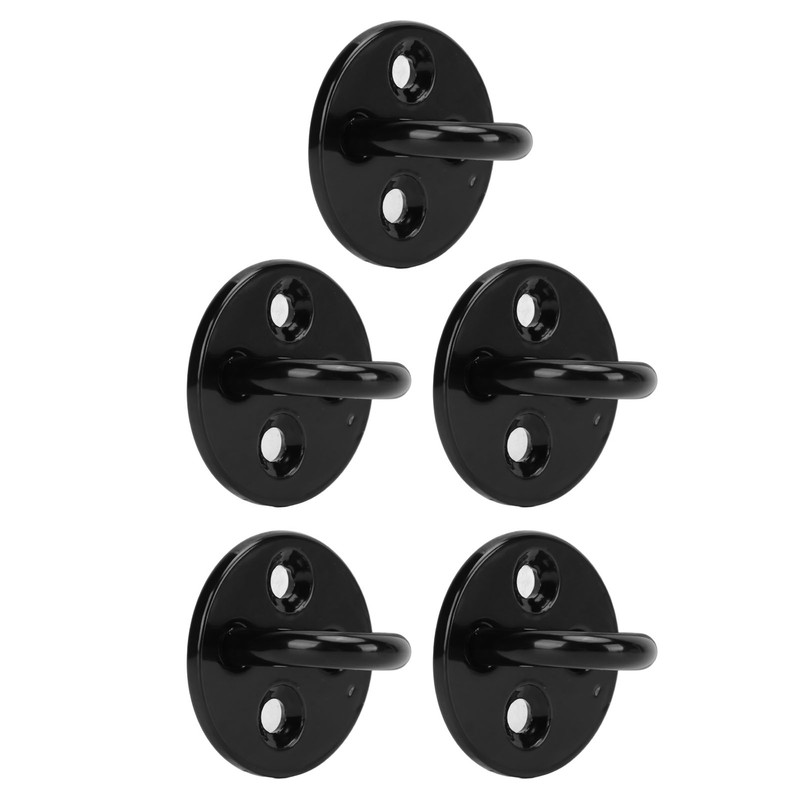 5Pcs Eye Plate Thickened Black Stainless Steel Enhanced Load Bearing