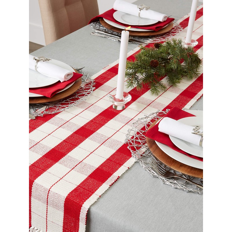 DII Christmas Basics Cotton Holiday Tabletop Collection, Table Runner, 13x72,