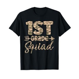 1st grade Camo teacher team first grade squad girls boys T-Shirt