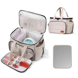 Breast Pump Bag Compatible with Spectra S1 and S2, Pumping Bag with Waterproof Mat for Pump Accessories, Pump Carrying Bag for Moms Work, Travel - Camel