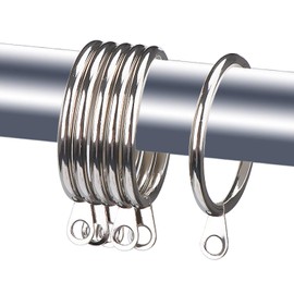 Coolty Pack of 60 Metal Curtain Rings Hanging Rings for Curtain Rods for Hanging Curtains, 38 mm Inner Diameter (Silver)