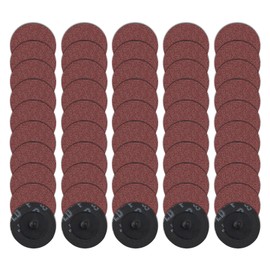 LEONTOOL 50 Pack roll Lock Quick Change Discs 2 Inches 60 Grit Sanding Discs for drill Aluminum Oxide Coated Die Grinder Accessories Surface Conditioning Tool for Rust Paint Removal