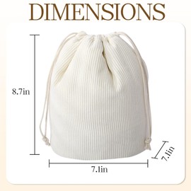 AMZMA Drawstring Makeup Bag Large Cotton Quilted Cosmetic Bag Portable Make Up Organizer Bag for Skin Care & Toiletries