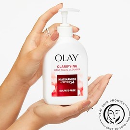 Olay Limpiador Facial, Limpiador Facial Diario con Niacinamida, Péptidos y Glicerina - Clarificante, Refresca la Superficie de la Piel, Refina la Apar