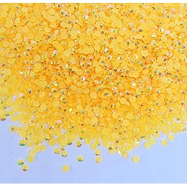 MajorCrafts 3000pcs 3mm ss12 Jelly AB Flat Back Round 14 Facets Resin Rhinestones Arts and Crafts Embellishment Gems (Royal Yellow AB C63)