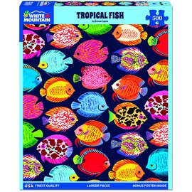 White Mountain Tropical Fish Puzzles for Adults 500 Piece Jigsaw Collage Puzzle for Families