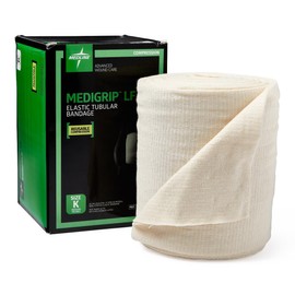 Medline Medigrip LF Elastic Latex Tubular Support Bandages, 1 Roll, Size K: 8-1/4"W x 11yd
