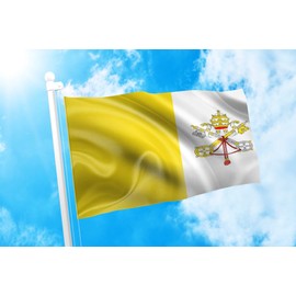 DMSE Vatican City National Flag 3X5 Ft Foot 100% Polyester 100D Flag UV Resistant (3' X 5' Ft Foot)