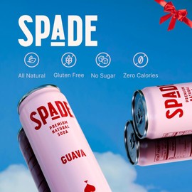 Spade Soda Guava 12 Pack, Premium All-Natural, No Sugar, No Calories, Electrolytes, Magnesium, Potassium, Healthy Non GMO, Sweet Quality Stevia, No Artificial Sweeteners, Great Taste, Bold Taste