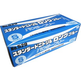 No.529 Standard Nitrile Long Blue Powder Free Nitrile Rubber Gloves, Small, 100 Pieces