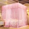 Luxury Princess Three Side Openings Post Bed Curtain Canopy Netting