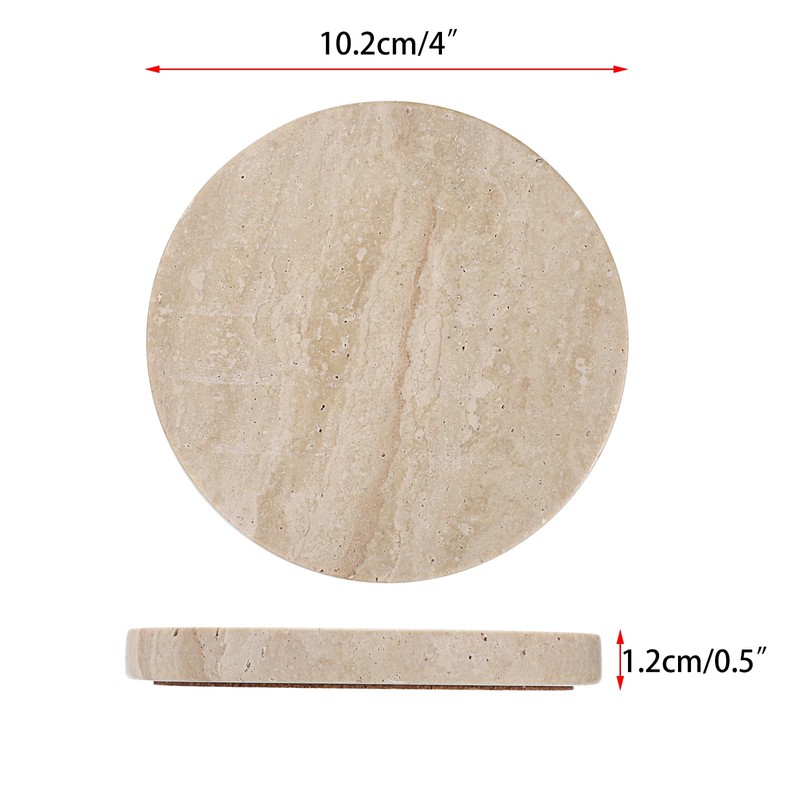 BSTKEY Marble Coasters Round Coasters Insulation Pad Cup Stand Non-Slip