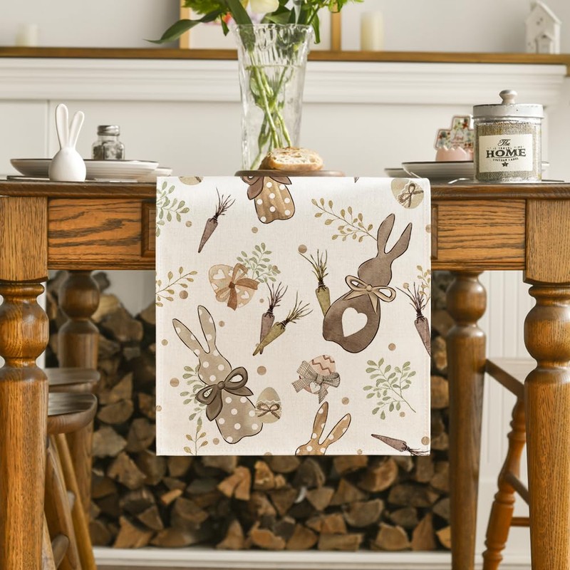 Artoid Mode Rabbits, Carrots, Easter Eggs, Easter Table Runner, Seasonal