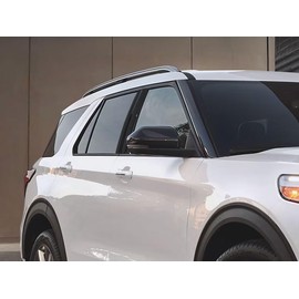 Rvinyl Pillar Post Pre Cut Window Trim Kits in Gloss Black Compatible with Ford Explorer 2020-2024 - Adhesive Backs