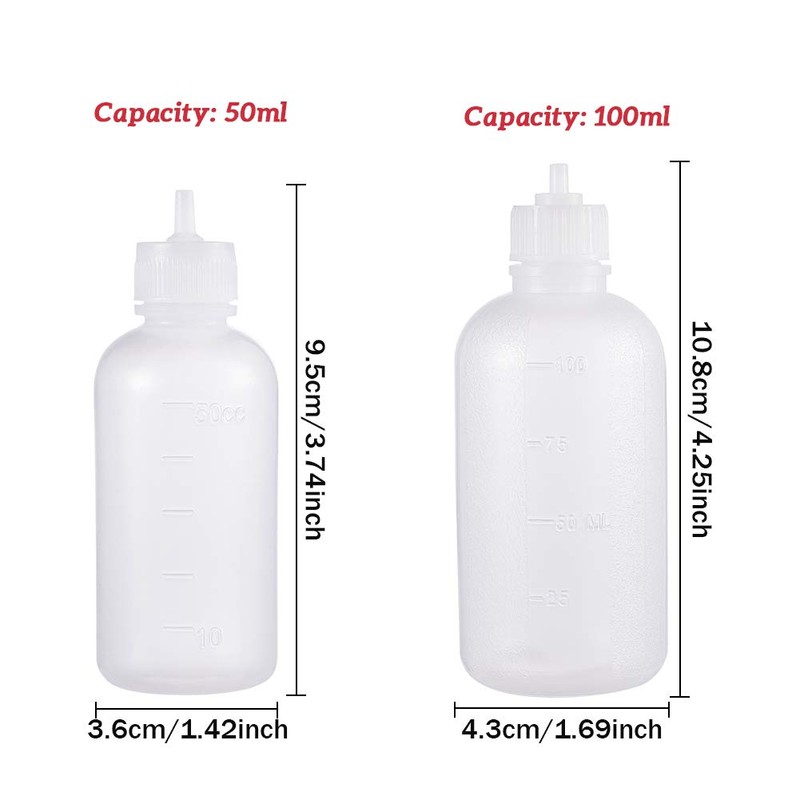 BENECREAT 8pcs 50/100ml Needle Tip Bottles Multi-Purpose Precision Applicator Bottle