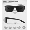 QALLY Polarized Sunglasses for Men Rectangular Frame Men's Polarized Sunglasses