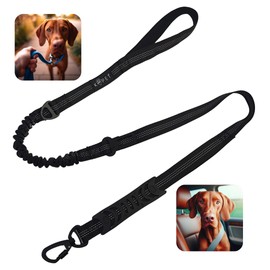 KPET Dog Car Belt – Dog Car Leash, Safety Belt Dog Car, Dog Training Leash, 2-in-1, Padded Handle, Reflective, Elastic, Anti-Pull Handle