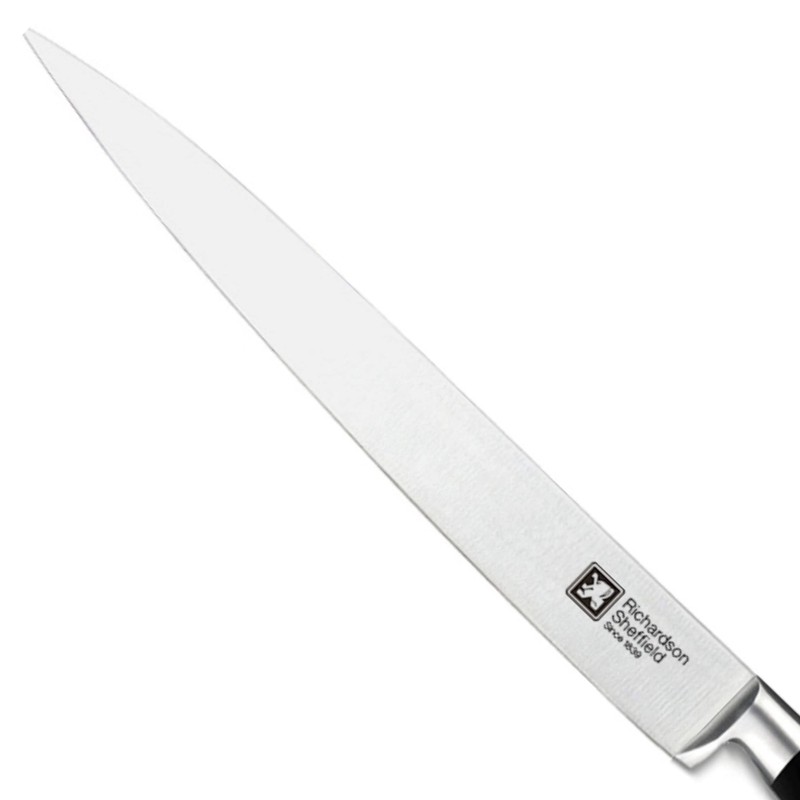 Richardson Sheffield VULCANO Filetiermesser, Schwarz, Mattierte Klinge, Klingenstahl, Scharfes Messer,