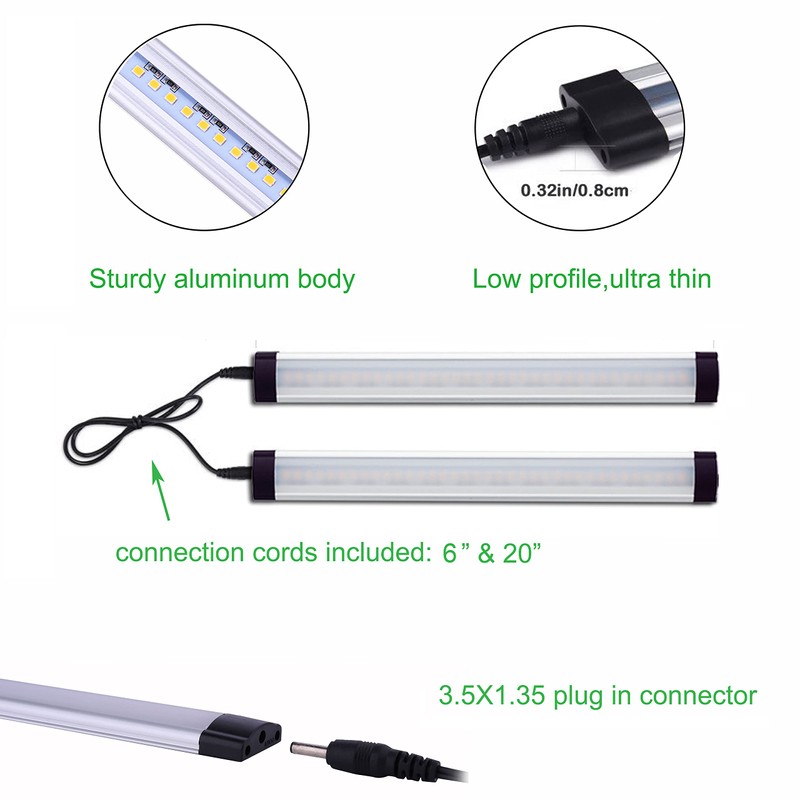 AIBOO LED Under Counter Light Rigid Bar Kit, Plug in