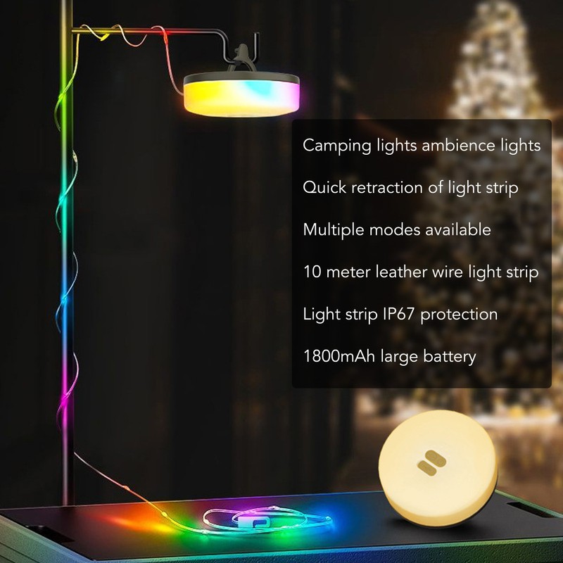 Camping String Lights USB Rechargeable Outdoor String Lights for Camping