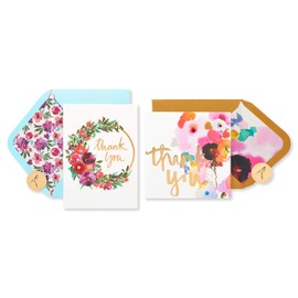 Papyrus Thank You Cards with Envelopes, Floral (2-Count)