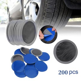 CYSFETENA Tire Repair Patch, 200Pcs Box 32mm Rubber Universal Car Round Tire Tyre Puncture Repair Cold Patch Tubeless Patches Tire Tyre Puncture Repair Patch Fast Repair for Car