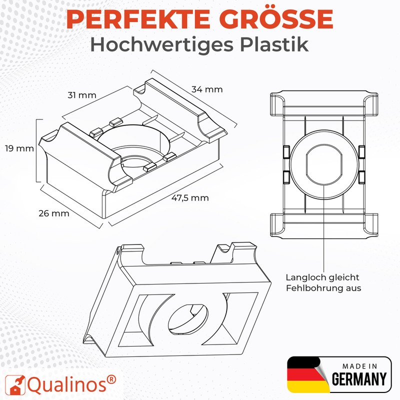 Qualinos 10 x Universal Double Rod Mat Fence Attachment, UV-Stabilised,