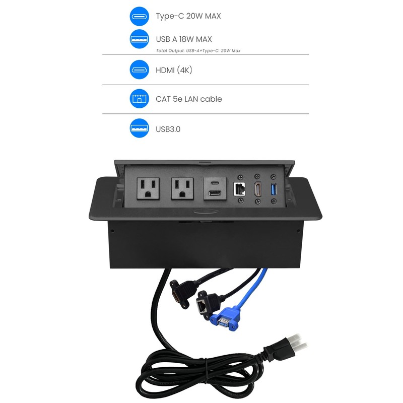Jiangce Conference Table Power Hub, Pop up Power Outlet with